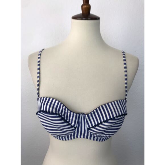 Seafolly Seaview Swim Striped Bikini Top Swimwear - Picture 1 of 7